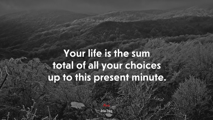 Your life is the sum total of all your choices up to this present minute. | Brian Tracy quote