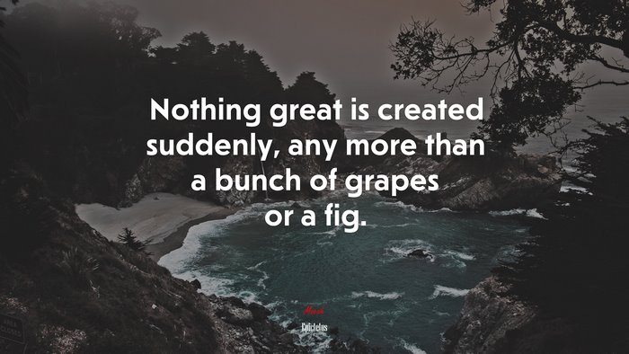 Nothing great is created suddenly, any more than a bunch of grapes or a fig. | Epictetus quote