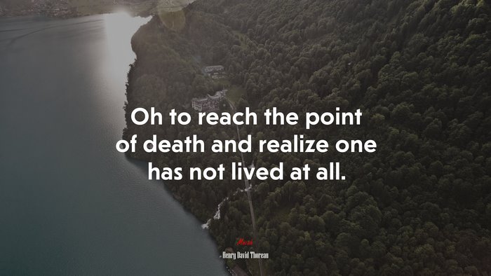 Oh to reach the point of death and realize one has not lived at all. | Henry David Thoreau quote