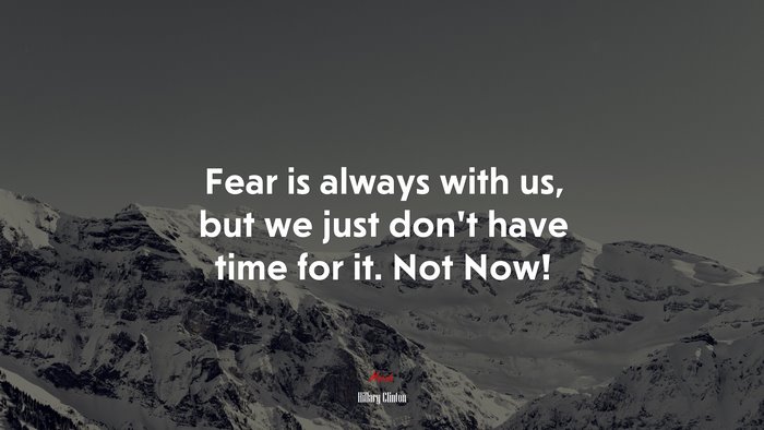 Fear is always with us, but we just don’t have time for it. Not Now! | Hillary Clinton quote