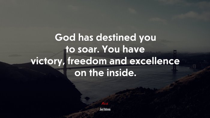 God has destined you to soar. You have victory, freedom and excellence on the inside. | Joel Osteen quote