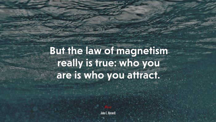 But the law of magnetism really is true: who you are is who you attract. | John C. Maxwell quote