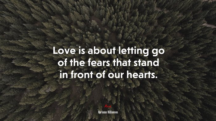 Love is about letting go of the fears that stand in front of our hearts. | Marianne Williamson quote