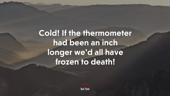 Cold! If the thermometer had been an inch longer we’d all have frozen to death! | Mark Twain quote