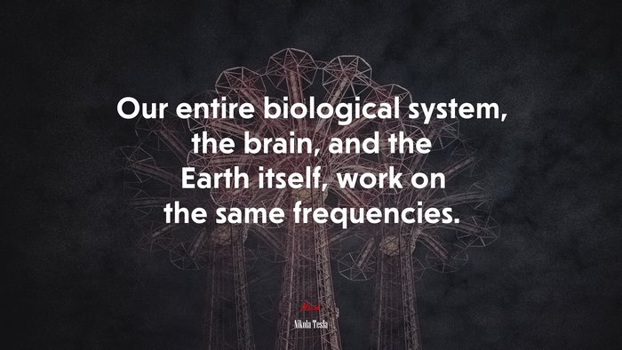 Our entire biological system, the brain, and the Earth itself, work on the same frequencies. | Nikola Tesla quote
