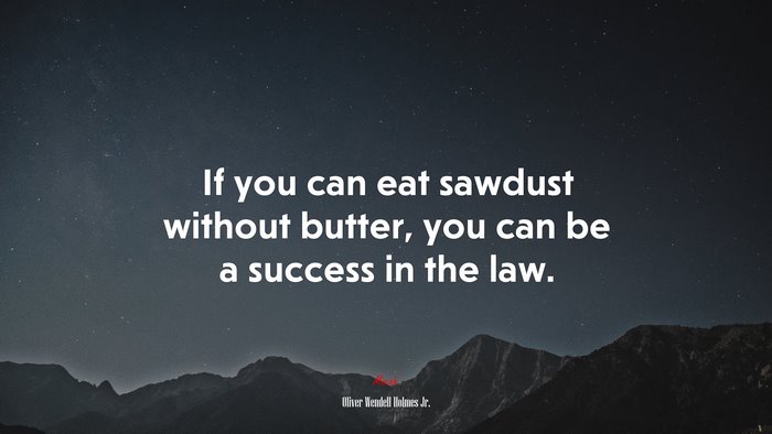 If you can eat sawdust without butter, you can be a success in the law. | Oliver Wendell Holmes Jr. quote