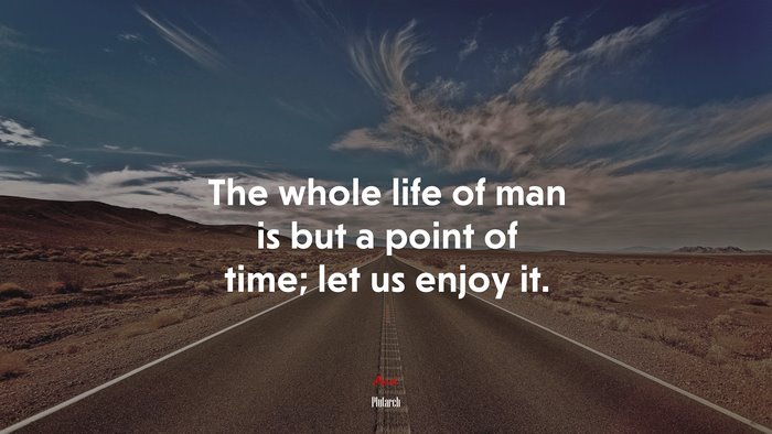 The whole life of man is but a point of time; let us enjoy it. | Plutarch quote