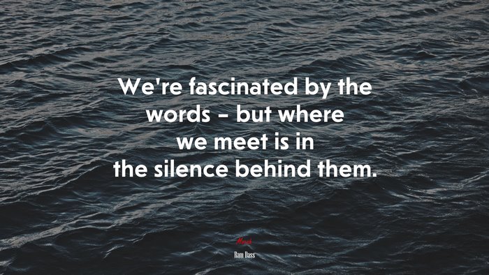 We’re fascinated by the words – but where we meet is in the silence behind them. | Ram Dass quote