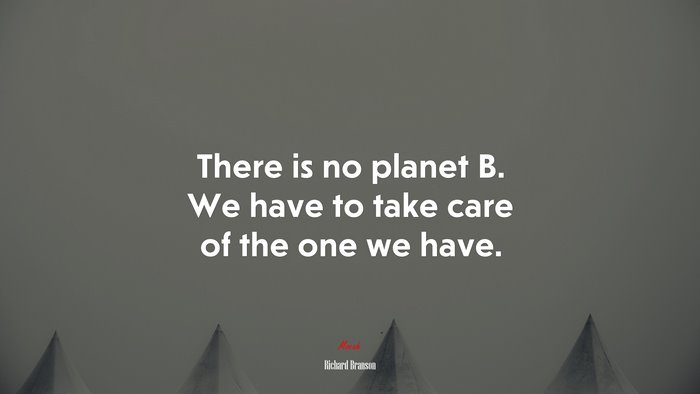 There is no planet B. We have to take care of the one we have. | Richard Branson quote