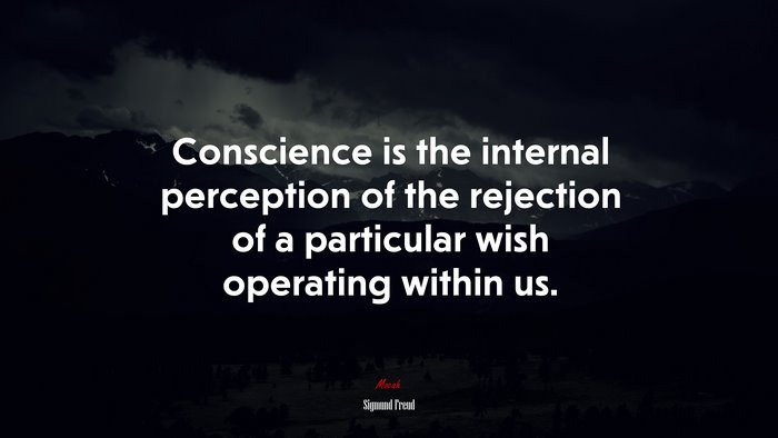 Conscience is the internal perception of the rejection of a particular wish operating within us. | Sigmund Freud quote