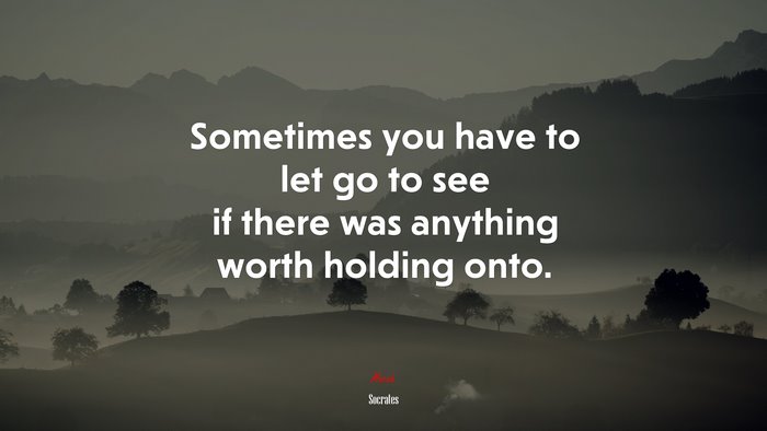 Sometimes you have to let go to see if there was anything worth holding onto. | Socrates quote