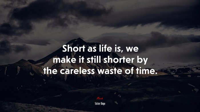 Short as life is, we make it still shorter by the careless waste of time. | Victor Hugo quote