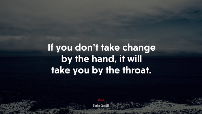 If you don’t take change by the hand, it will take you by the throat. | Winston Churchill quote