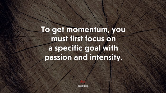 To get momentum, you must first focus on a specific goal with passion and intensity. | Donald Trump quote
