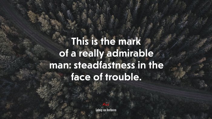 This is the mark of a really admirable man: steadfastness in the face of trouble. | Ludwig van Beethoven quote