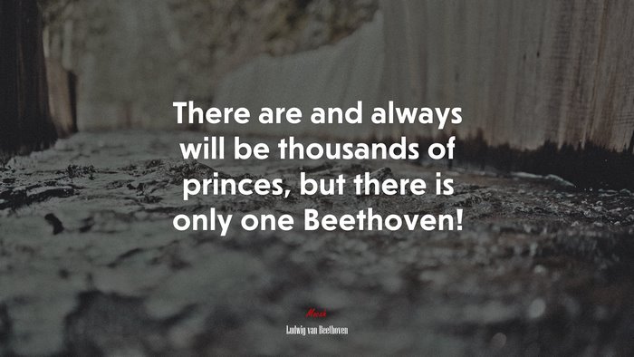 There are and always will be thousands of princes, but there is only one Beethoven! | Ludwig van Beethoven quote