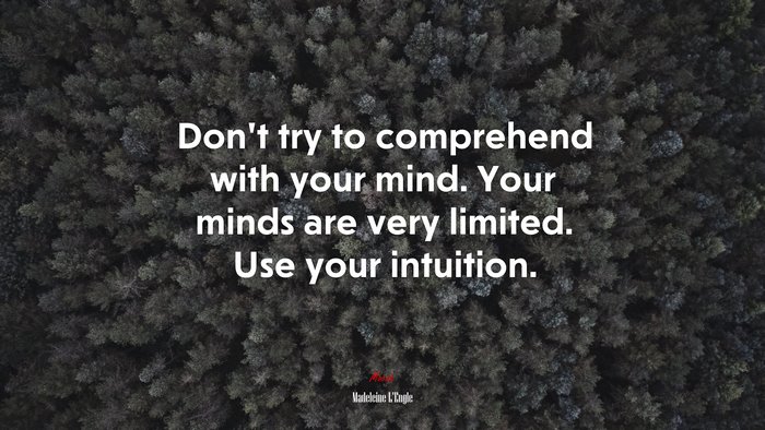 Don’t try to comprehend with your mind. Your minds are very limited. Use your intuition. | Madeleine LEngle quote