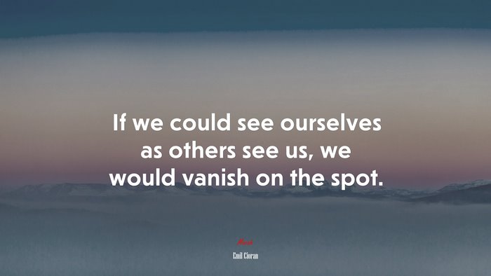 If we could see ourselves as others see us, we would vanish on the spot. | Emil Cioran quote