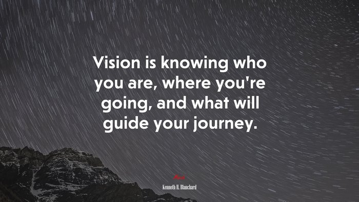 Vision is knowing who you are, where you’re going, and what will guide your journey. | Kenneth H. Blanchard quote
