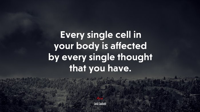 Every single cell in your body is affected by every single thought that you have. | Jack Canfield quote