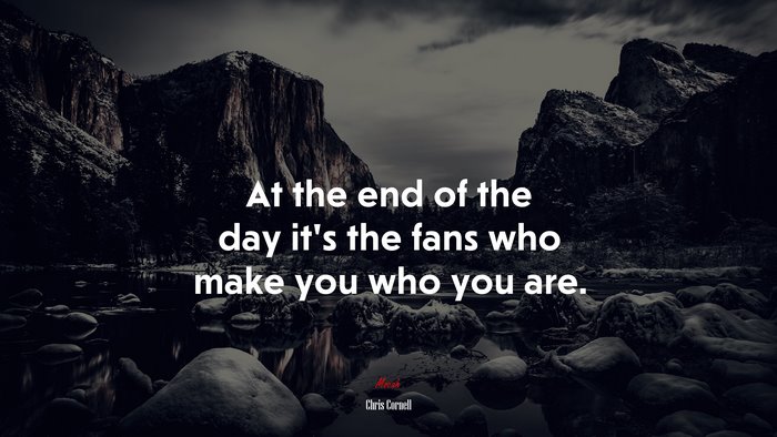 At the end of the day it’s the fans who make you who you are. | Chris Cornell quote