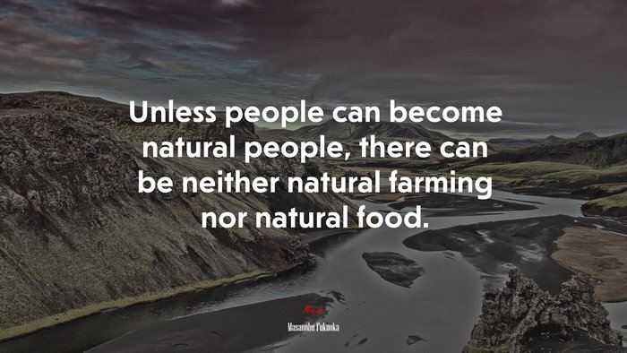 Unless people can become natural people, there can be neither natural farming nor natural food. | Masanobu Fukuoka quote