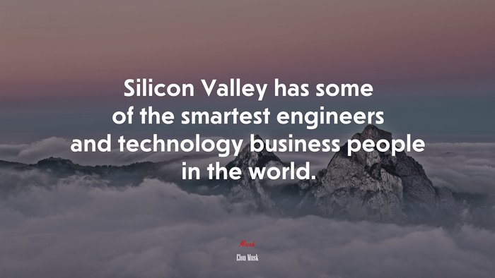Silicon Valley has some of the smartest engineers and technology business people in the world. | Elon Musk quote