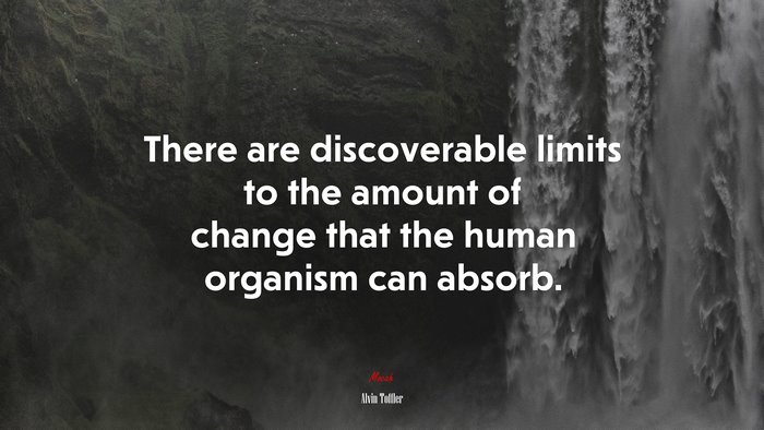 There are discoverable limits to the amount of change that the human organism can absorb. | Alvin Toffler quote