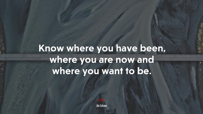 Know where you have been, where you are now and where you want to be. | Jim Valvano quote