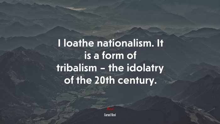 I loathe nationalism. It is a form of tribalism – the idolatry of the 20th century. | Cornel West quote