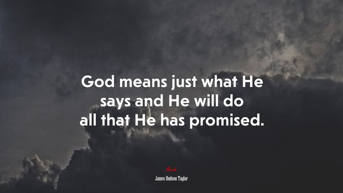 God means just what He says and He will do all that He has promised. | James Hudson Taylor quote
