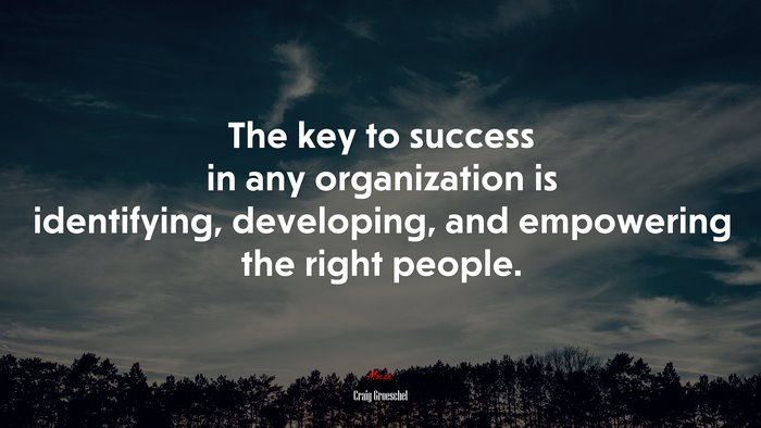 The key to success in any organization is identifying, developing, and empowering the right people. | Craig Groeschel quote