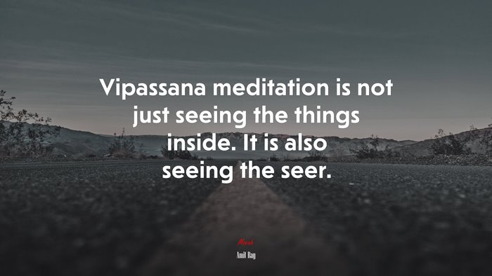 Vipassana meditation is not just seeing the things inside. It is also seeing the seer. | Amit Ray quote