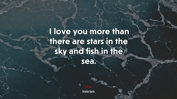 I love you more than there are stars in the sky and fish in the sea. | Nicholas Sparks quote