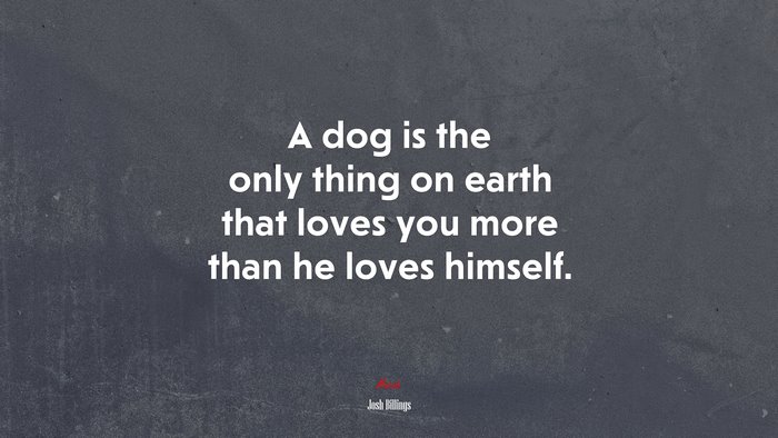 A dog is the only thing on earth that loves you more than he loves himself. | Josh Billings quote
