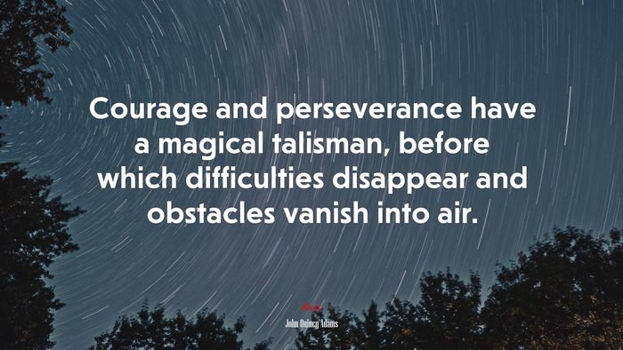Courage and perseverance have a magical talisman, before which difficulties disappear and obstacles vanish into air. | John Quincy Adams quote