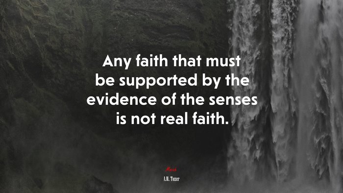 Any faith that must be supported by the evidence of the senses is not real faith. | A.W. Tozer quote