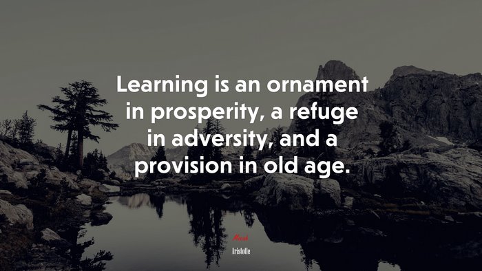 Learning is an ornament in prosperity, a refuge in adversity, and a provision in old age. | Aristotle quote