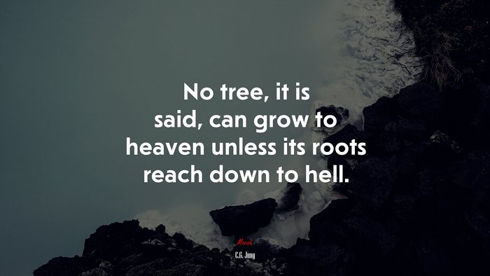 No tree, it is said, can grow to heaven unless its roots reach down to hell. | C.G. Jung quote