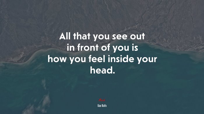 All that you see out in front of you is how you feel inside your head. | Alan Watts quote