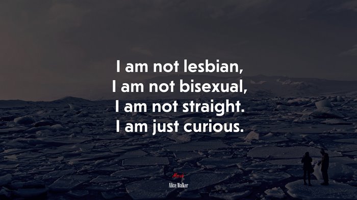 I am not lesbian, I am not bisexual, I am not straight. I am just curious. | Alice Walker quote