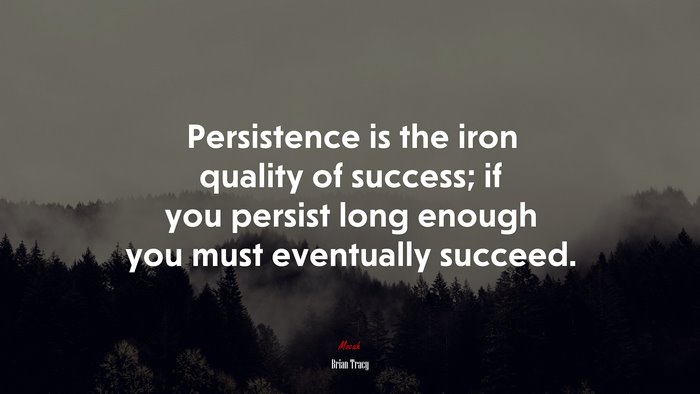 Persistence is the iron quality of success; if you persist long enough you must eventually succeed. | Brian Tracy quote