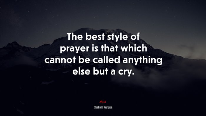 The best style of prayer is that which cannot be called anything else but a cry. | Charles H. Spurgeon quote