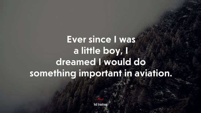 Ever since I was a little boy, I dreamed I would do something important in aviation. | Neil Armstrong quote