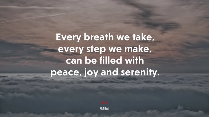Every breath we take, every step we make, can be filled with peace, joy and serenity. | Nhat Hanh quote