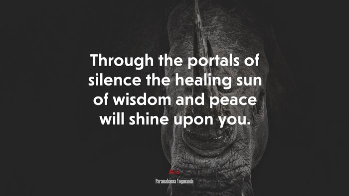 Through the portals of silence the healing sun of wisdom and peace will shine upon you. | Paramahansa Yogananda quote