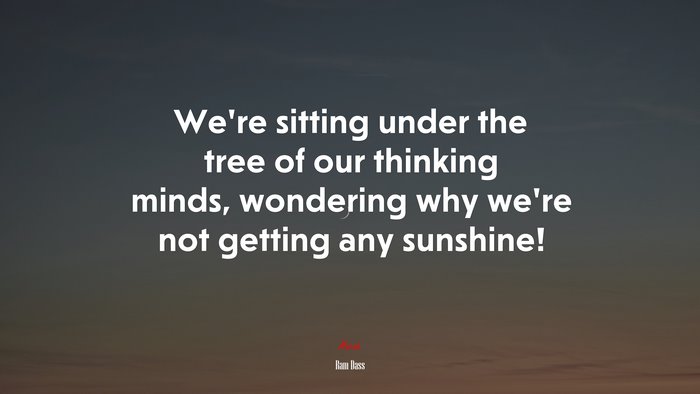 We’re sitting under the tree of our thinking minds, wondering why we’re not getting any sunshine! | Ram Dass quote