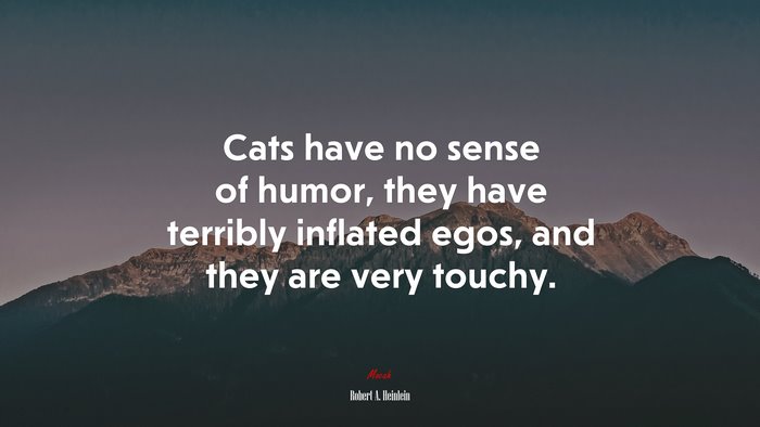 Cats have no sense of humor, they have terribly inflated egos, and they are very touchy. | Robert A. Heinlein quote