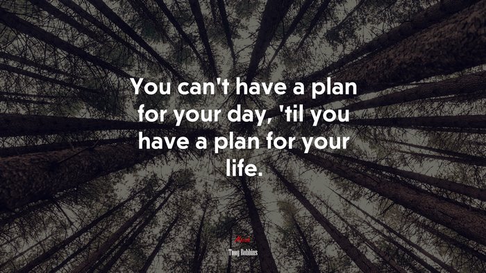 You can’t have a plan for your day, ’til you have a plan for your life. | Tony Robbins quote
