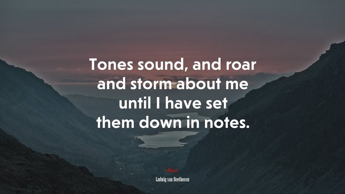 Tones sound, and roar and storm about me until I have set them down in notes. | Ludwig van Beethoven quote